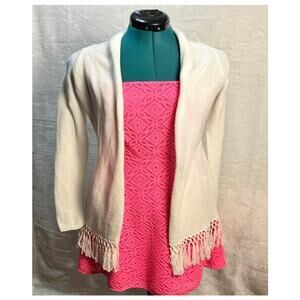 Lilly Pulitzer Jennilee Crotchet Lace Dress & Tatum Fringe Cardigan Size XS BOTH